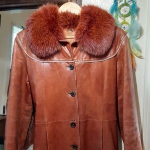 Vintage Leather Faux Fur Jacket